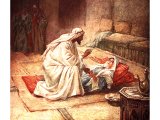 Jesus brings life back to Jairus` daughter - by William Hole
